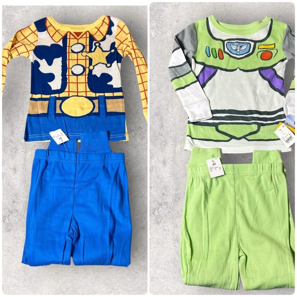 New Disney Pixar Toy Story Pajamas Set Boys 4T Woody Buzz Lightyear Snug Fit - Picture 1 of 11